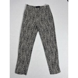 Designer Italian Cropped Business Casual Pants Piazza Sempione Black Women Small